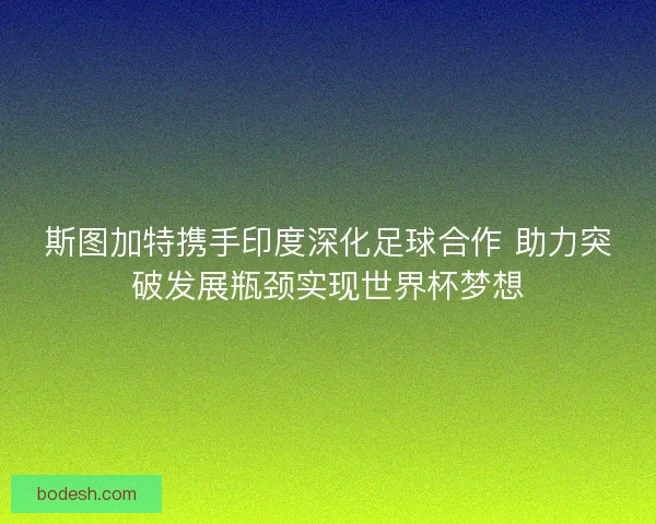 斯图加特携手印度深化足球合作 助力突破发展瓶颈实现世界杯梦想